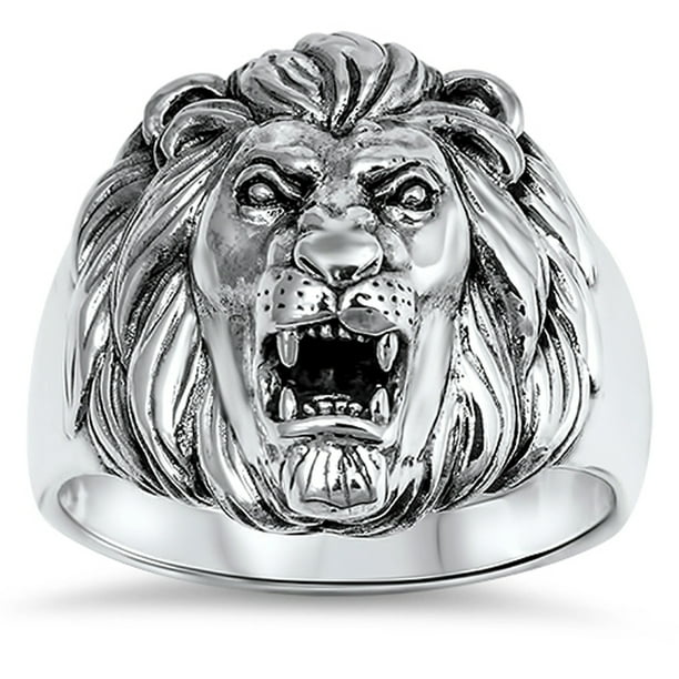 Sterling Silver 23mm Oxidized Lion Engagement Ring Sterling Silver 23mm Oxidized Lion Engagement Ring